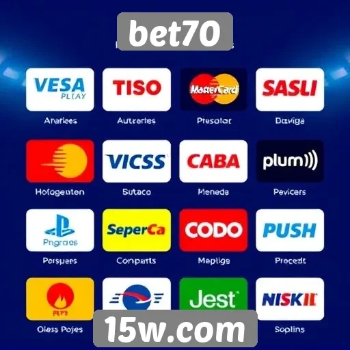Métodos de pagamento disponíveis na plataforma Bet70